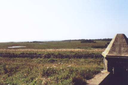 Louisbourg : les remparts du bastion de Roi